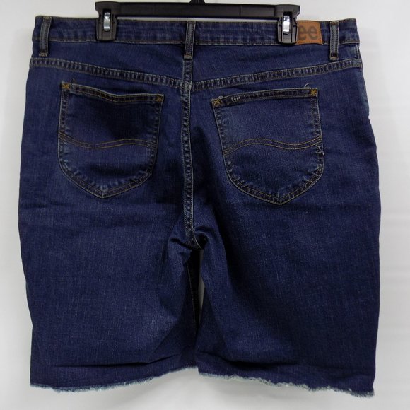 Lee Bermuda Mid-Rise Stormy Lines Denim Shorts Size 18M NWT - Picture 2 of 7